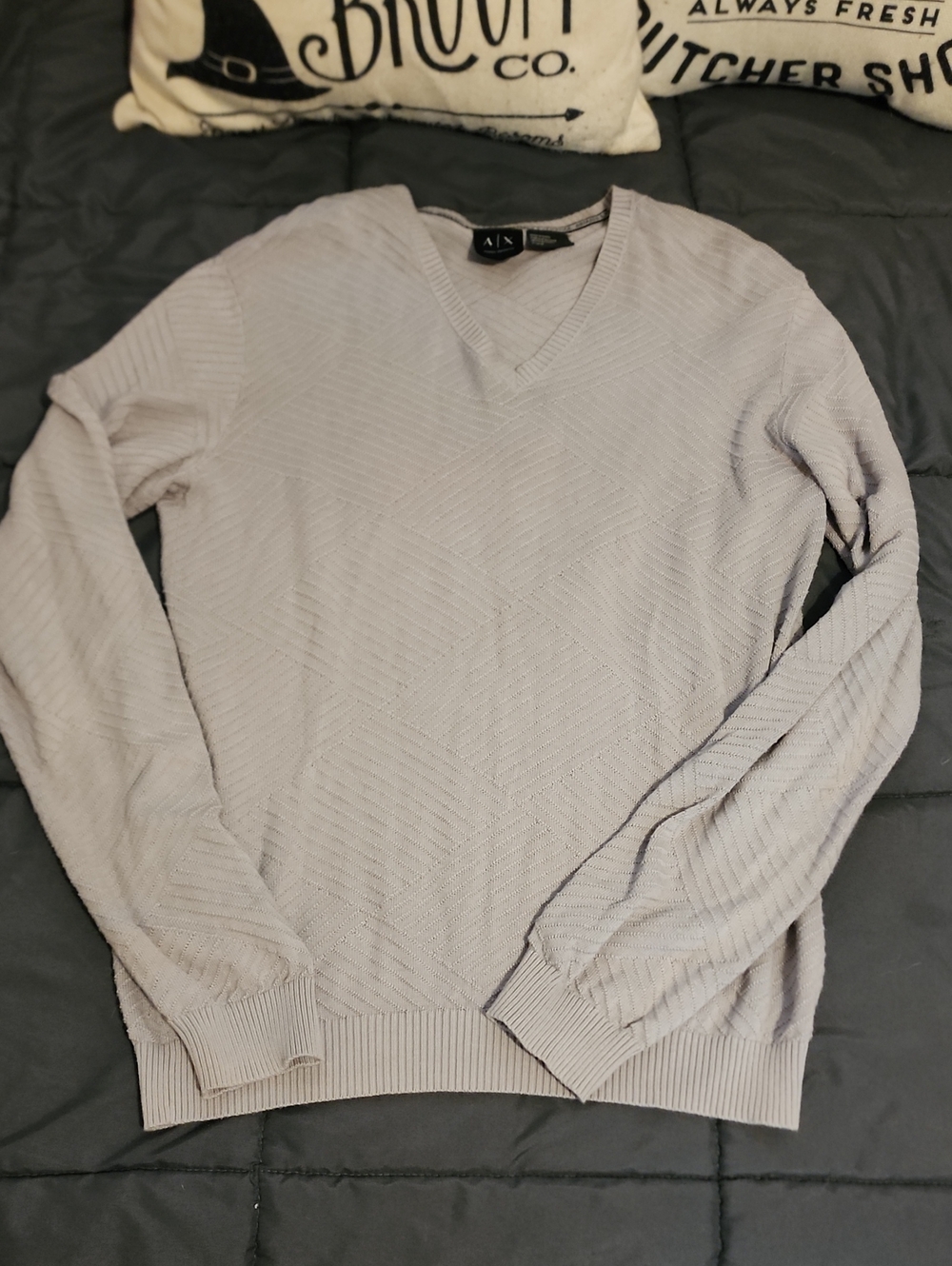 Armani Knitted Gray Long Sleeve Sweater Size M